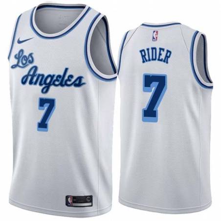 White Classic Isaiah Rider Twill Basketball Jersey -Lakers #7 Rider Twill Jerseys, FREE SHIPPING