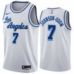 White Classic Darius Johnson-Odom Twill Basketball Jersey -Lakers #7 Johnson-Odom Twill Jerseys, FREE SHIPPING