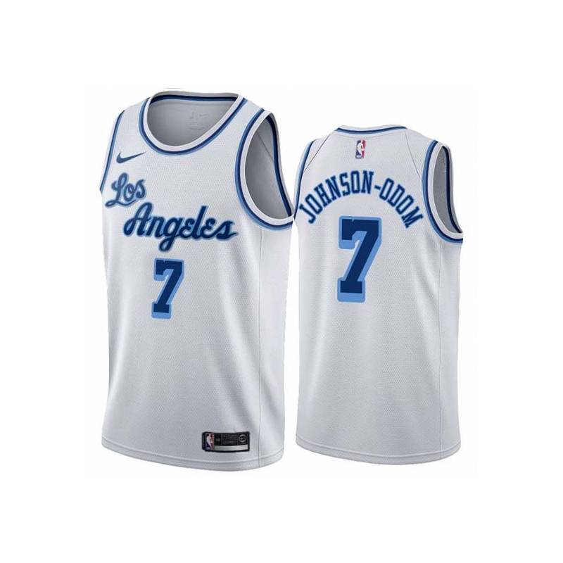 White Classic Darius Johnson-Odom Twill Basketball Jersey -Lakers #7 Johnson-Odom Twill Jerseys, FREE SHIPPING