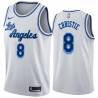 White Classic Doug Christie Twill Basketball Jersey -Lakers #8 Christie Twill Jerseys, FREE SHIPPING