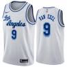 White Classic Nick Van Exel Twill Basketball Jersey -Lakers #9 Van Exel Twill Jerseys, FREE SHIPPING