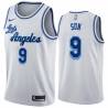 White Classic Sun Yue Twill Basketball Jersey -Lakers #9 Yue Twill Jerseys, FREE SHIPPING