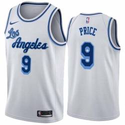 White Classic Ronnie Price Twill Basketball Jersey -Lakers #9 Price Twill Jerseys, FREE SHIPPING