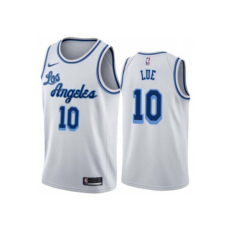 White Classic Tyronn Lue Twill Basketball Jersey -Lakers #10 Lue Twill Jerseys, FREE SHIPPING