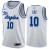 White Classic Tyronn Lue Twill Basketball Jersey -Lakers #10 Lue Twill Jerseys, FREE SHIPPING