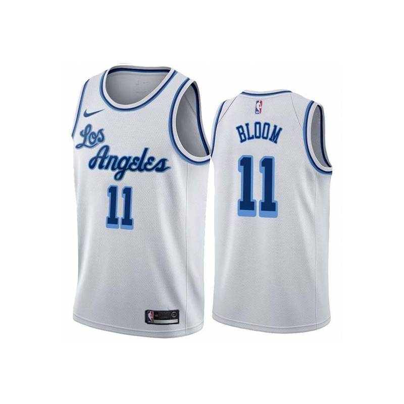 White Classic Mike Bloom Twill Basketball Jersey -Lakers #11 Bloom Twill Jerseys, FREE SHIPPING