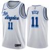 White Classic Lew Hitch Twill Basketball Jersey -Lakers #11 Hitch Twill Jerseys, FREE SHIPPING