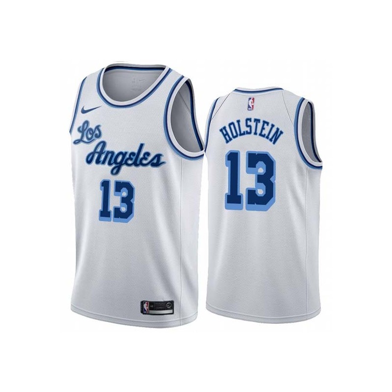 White Classic Jim Holstein Twill Basketball Jersey -Lakers #13 Holstein Twill Jerseys, FREE SHIPPING