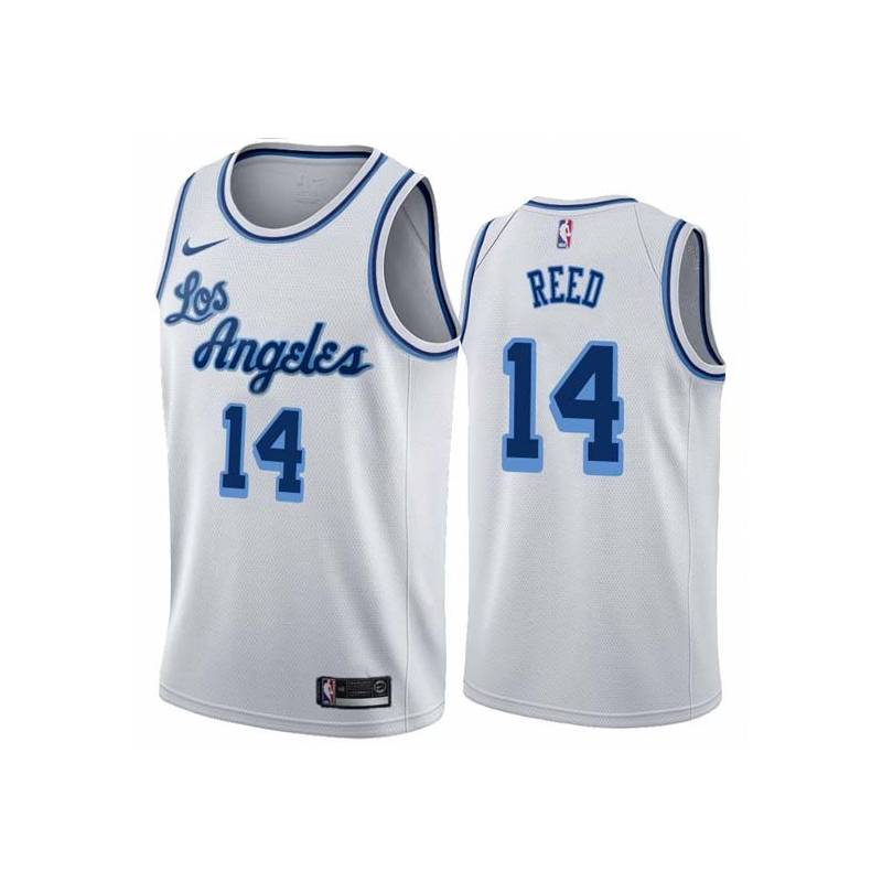 White Classic Hub Reed Twill Basketball Jersey -Lakers #14 Reed Twill Jerseys, FREE SHIPPING