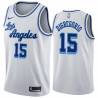 White Classic Ernie DiGregorio Twill Basketball Jersey -Lakers #15 DiGregorio Twill Jerseys, FREE SHIPPING