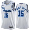 White Classic Metta World Peace Twill Basketball Jersey -Lakers #15 World Peace Twill Jerseys, FREE SHIPPING