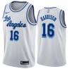 White Classic Bob Harrison Twill Basketball Jersey -Lakers #16 Harrison Twill Jerseys, FREE SHIPPING