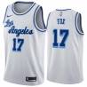 White Classic Rick Fox Twill Basketball Jersey -Lakers #17 Fox Twill Jerseys, FREE SHIPPING