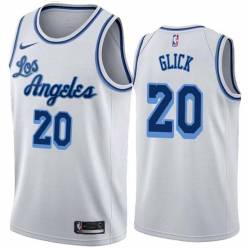 White Classic Normie Glick Twill Basketball Jersey -Lakers #20 Glick Twill Jerseys, FREE SHIPPING