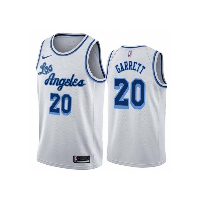 White Classic Dick Garrett Twill Basketball Jersey -Lakers #20 Garrett Twill Jerseys, FREE SHIPPING