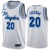 White Classic Donnie Freeman Twill Basketball Jersey -Lakers #20 Freeman Twill Jerseys, FREE SHIPPING