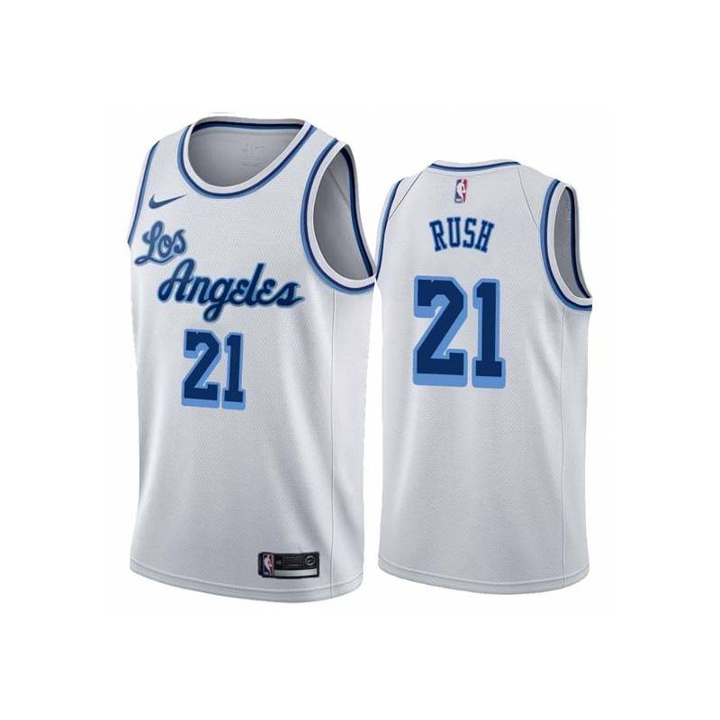 White Classic Kareem Rush Twill Basketball Jersey -Lakers #21 Rush Twill Jerseys, FREE SHIPPING