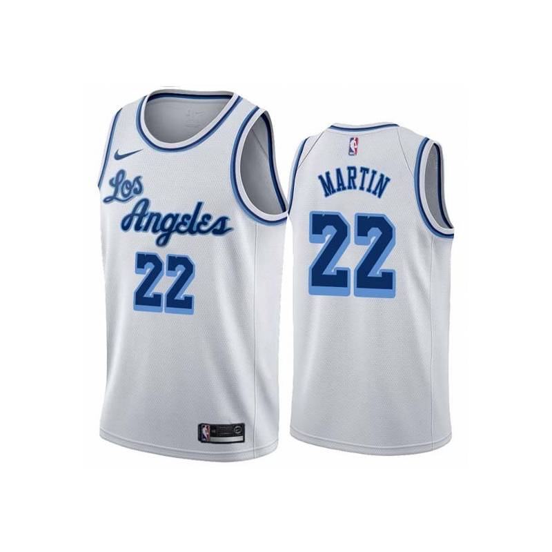 White Classic Slater Martin Twill Basketball Jersey -Lakers #22 Martin Twill Jerseys, FREE SHIPPING