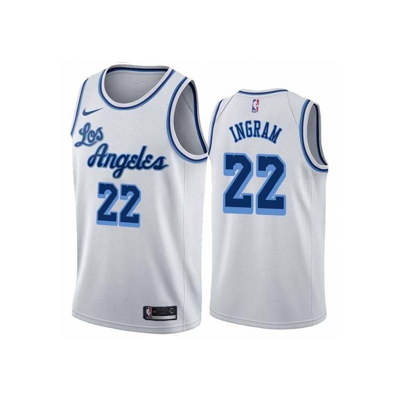 White Classic McCoy Ingram Twill Basketball Jersey -Lakers #22 Ingram Twill Jerseys, FREE SHIPPING