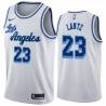 White Classic Stu Lantz Twill Basketball Jersey -Lakers #23 Lantz Twill Jerseys, FREE SHIPPING