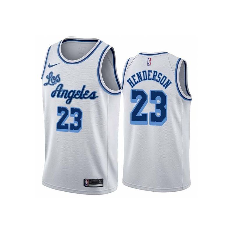 White Classic Jerome Henderson Twill Basketball Jersey -Lakers #23 Henderson Twill Jerseys, FREE SHIPPING