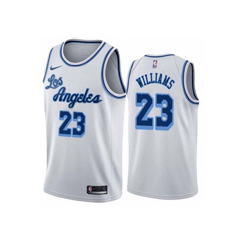 White Classic Lou Williams Twill Basketball Jersey -Lakers #23 Williams Twill Jerseys, FREE SHIPPING