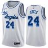 White Classic Walter Dukes Twill Basketball Jersey -Lakers #24 Dukes Twill Jerseys, FREE SHIPPING