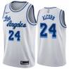 White Classic Gary Alcorn Twill Basketball Jersey -Lakers #24 Alcorn Twill Jerseys, FREE SHIPPING