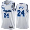 White Classic Ron Boone Twill Basketball Jersey -Lakers #24 Boone Twill Jerseys, FREE SHIPPING