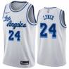 White Classic George Lynch Twill Basketball Jersey -Lakers #24 Lynch Twill Jerseys, FREE SHIPPING