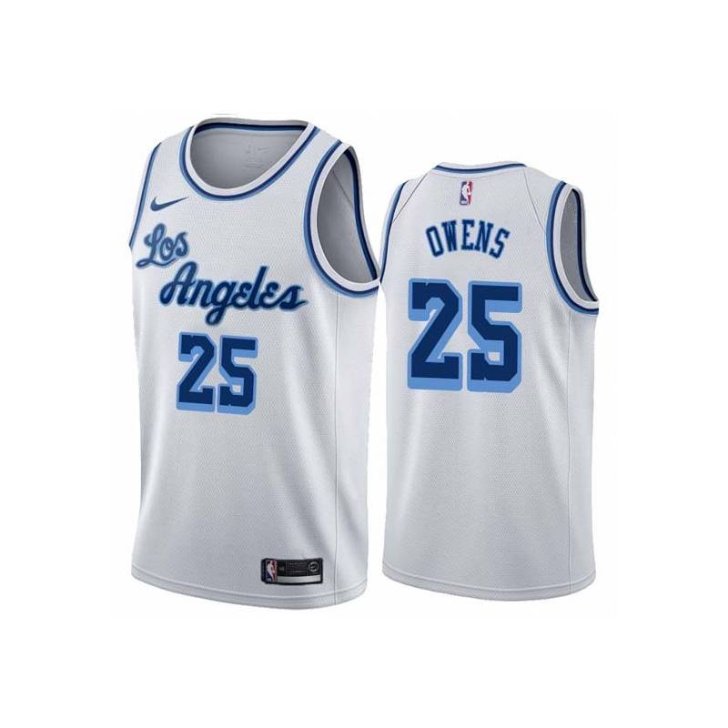 White Classic Keith Owens Twill Basketball Jersey -Lakers #25 Owens Twill Jerseys, FREE SHIPPING