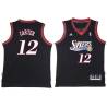 Black Throwback Butch Carter Twill Basketball Jersey -76ers #12 Carter Twill Jerseys, FREE SHIPPING