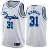 White Classic Mark McNamara Twill Basketball Jersey -Lakers #31 McNamara Twill Jerseys, FREE SHIPPING