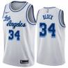 White Classic John Block Twill Basketball Jersey -Lakers #34 Block Twill Jerseys, FREE SHIPPING