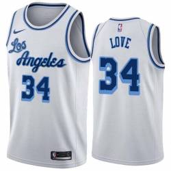 White Classic Stan Love Twill Basketball Jersey -Lakers #34 Love Twill Jerseys, FREE SHIPPING