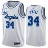 White Classic Shaquille O'Neal Twill Basketball Jersey -Lakers #34 O'Neal Twill Jerseys, FREE SHIPPING