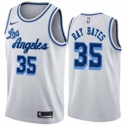 White Classic Billy Ray Bates Twill Basketball Jersey -Lakers #35 Bates Twill Jerseys, FREE SHIPPING