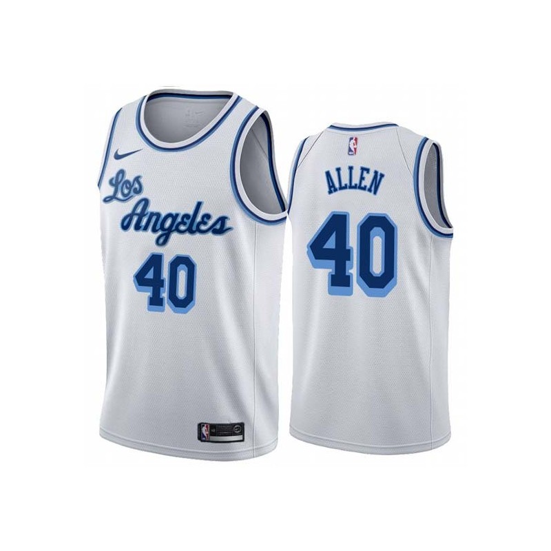 White Classic Lucius Allen Twill Basketball Jersey -Lakers #40 Allen Twill Jerseys, FREE SHIPPING