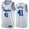 White Classic Mitch Kupchak Twill Basketball Jersey -Lakers #41 Kupchak Twill Jerseys, FREE SHIPPING