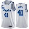 White Classic Swen Nater Twill Basketball Jersey -Lakers #41 Nater Twill Jerseys, FREE SHIPPING