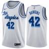 White Classic Connie Hawkins Twill Basketball Jersey -Lakers #42 Hawkins Twill Jerseys, FREE SHIPPING