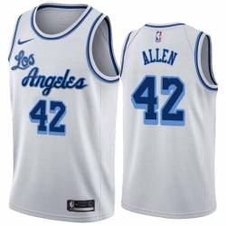 White Classic Lucius Allen Twill Basketball Jersey -Lakers #42 Allen Twill Jerseys, FREE SHIPPING