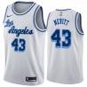 White Classic Chuck Nevitt Twill Basketball Jersey -Lakers #43 Nevitt Twill Jerseys, FREE SHIPPING