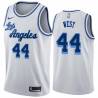 White Classic Jerry West Twill Basketball Jersey -Lakers #44 West Twill Jerseys, FREE SHIPPING