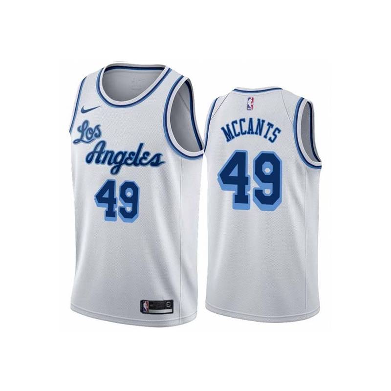 White Classic Mel McCants Twill Basketball Jersey -Lakers #49 McCants Twill Jerseys, FREE SHIPPING