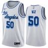 White Classic Steve Mix Twill Basketball Jersey -Lakers #50 Mix Twill Jerseys, FREE SHIPPING