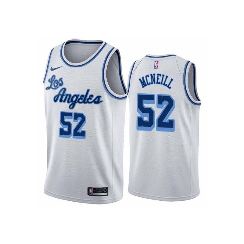 White Classic Bob McNeill Twill Basketball Jersey -Lakers #52 McNeill Twill Jerseys, FREE SHIPPING