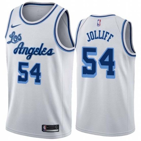 White Classic Howie Jolliff Twill Basketball Jersey -Lakers #54 Jolliff Twill Jerseys, FREE SHIPPING