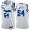 White Classic Horace Grant Twill Basketball Jersey -Lakers #54 Grant Twill Jerseys, FREE SHIPPING