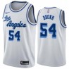 White Classic Kwame Brown Twill Basketball Jersey -Lakers #54 Brown Twill Jerseys, FREE SHIPPING